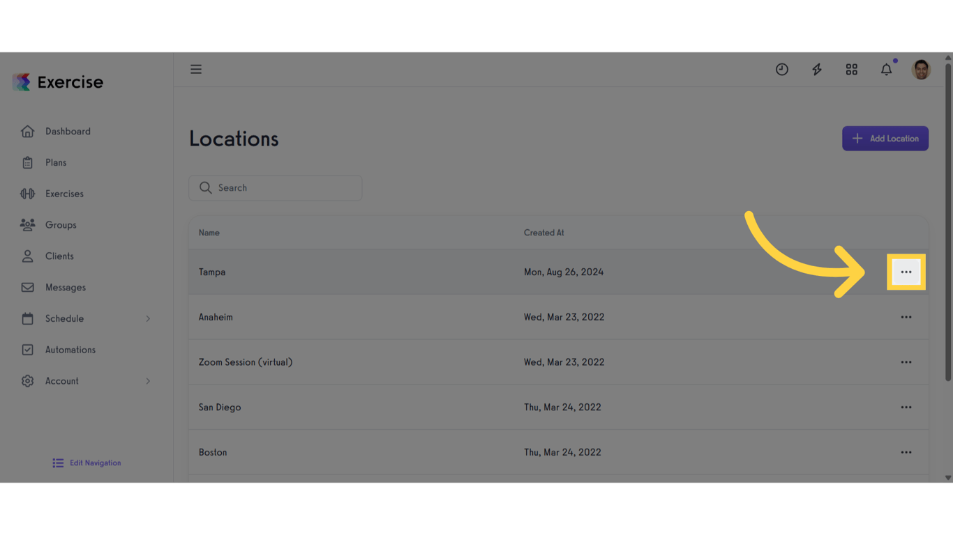 Click the three-dot button