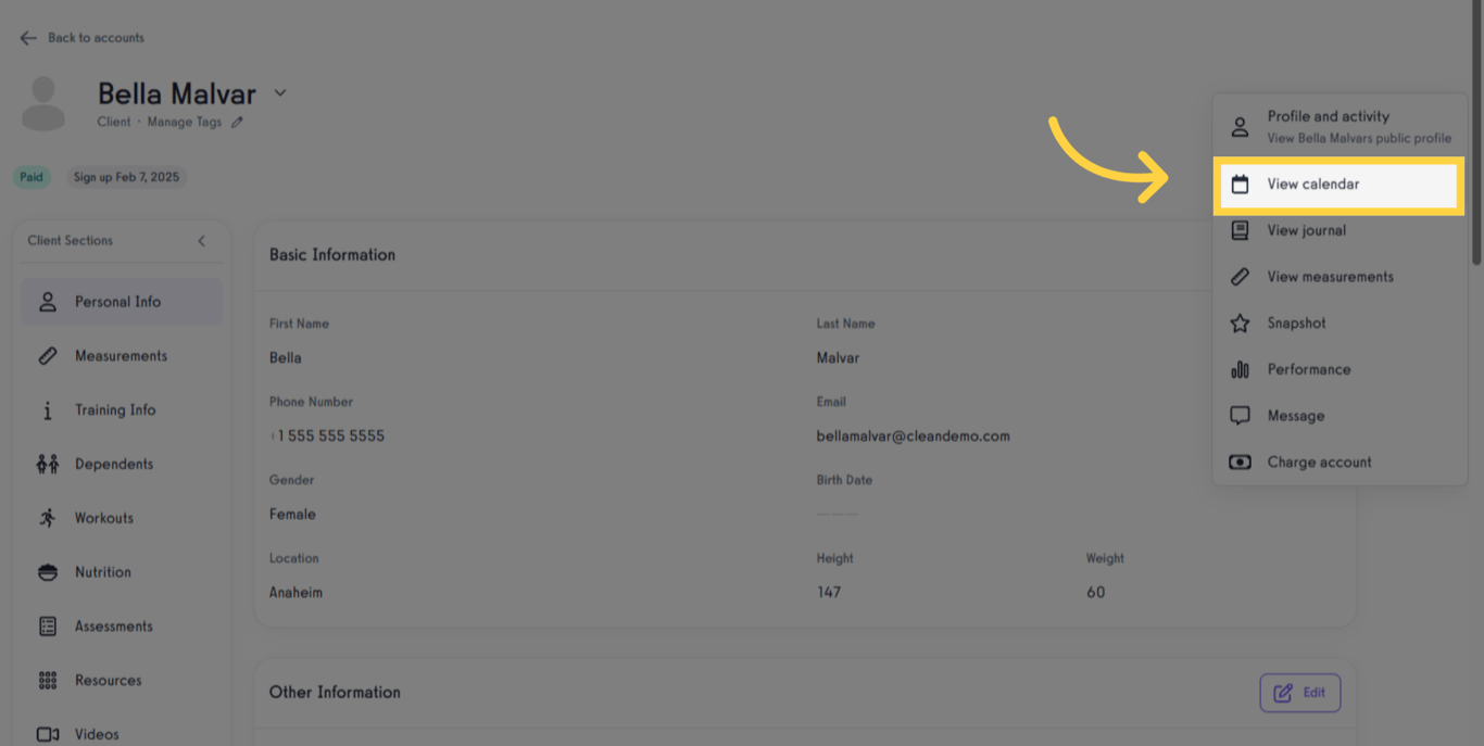 Click 'View Calendar'.