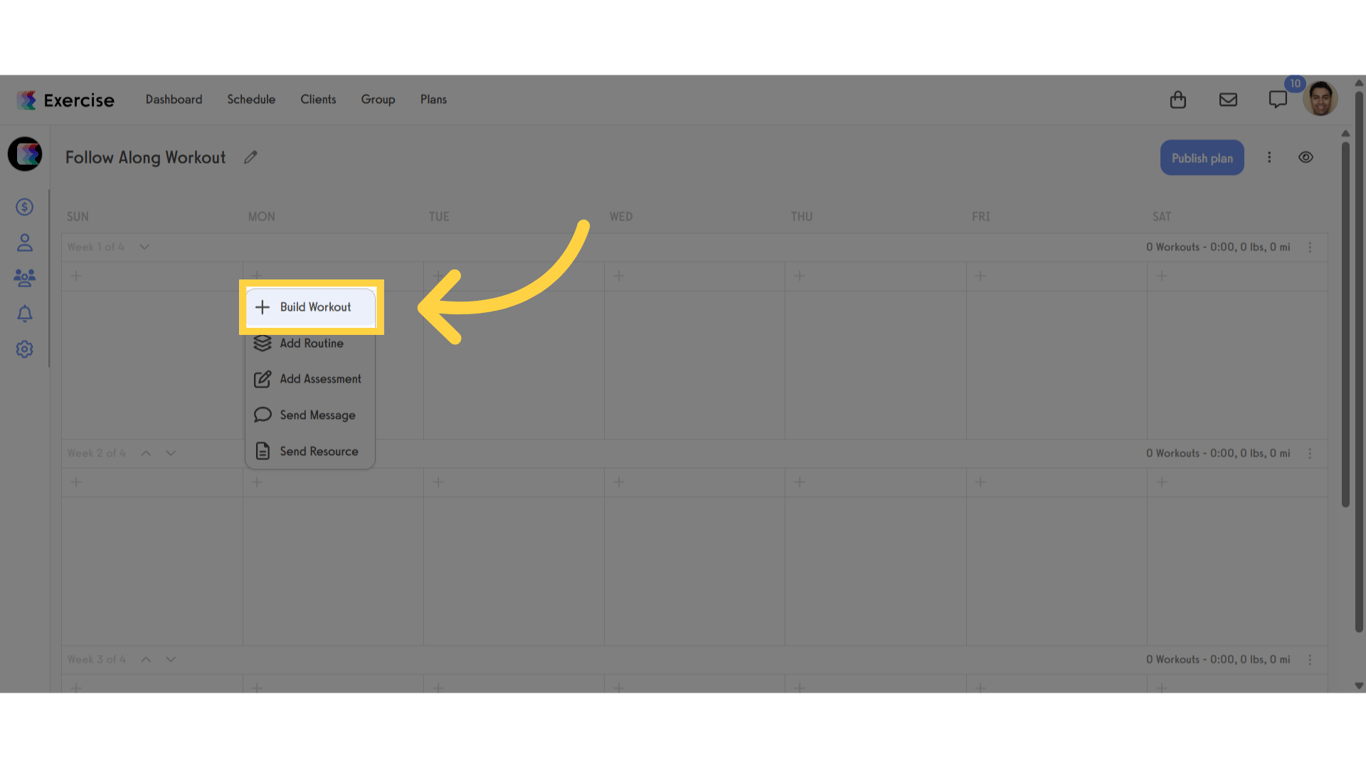 Click 'Build Workout'