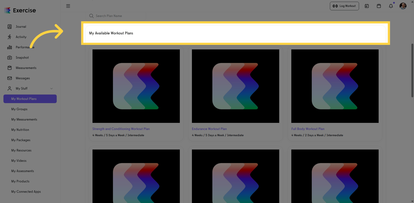 View Available Workout Plans