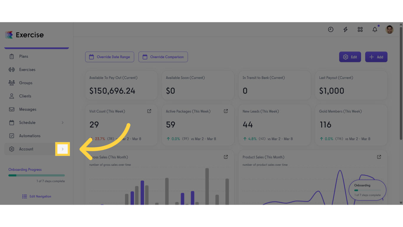 Click the arrow button
