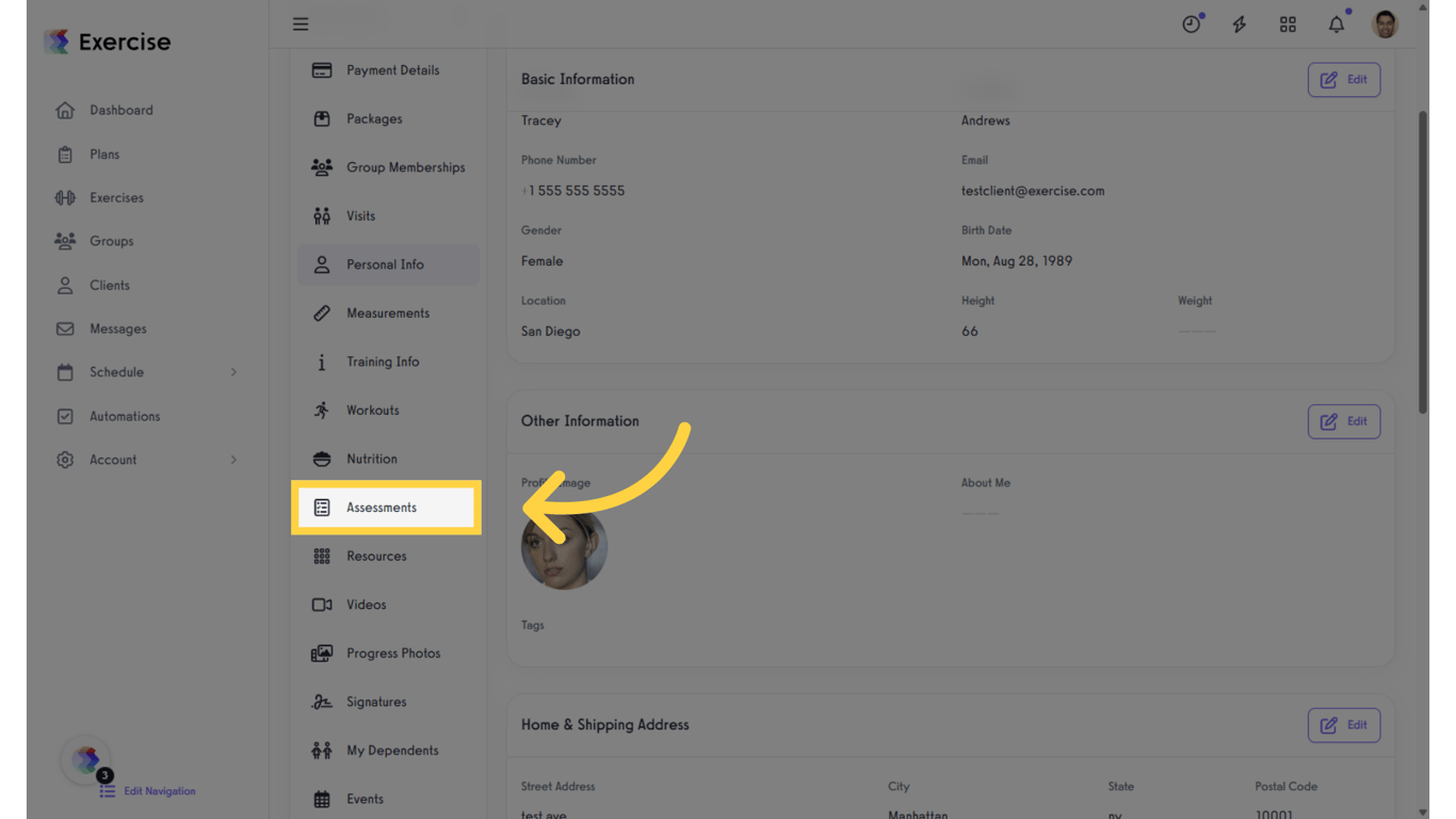 Click 'Assessments.'