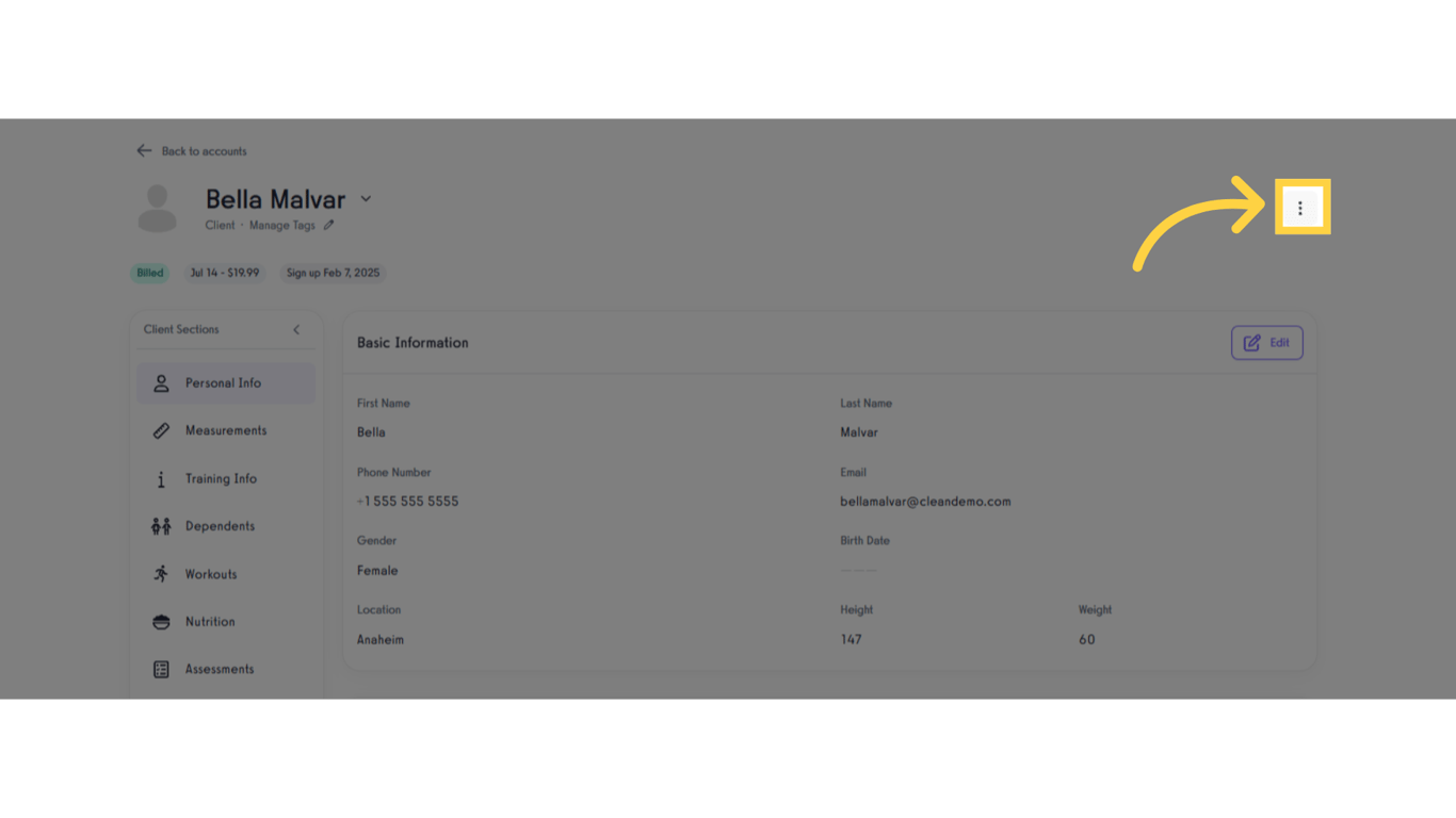 Select triple horizontal dot.