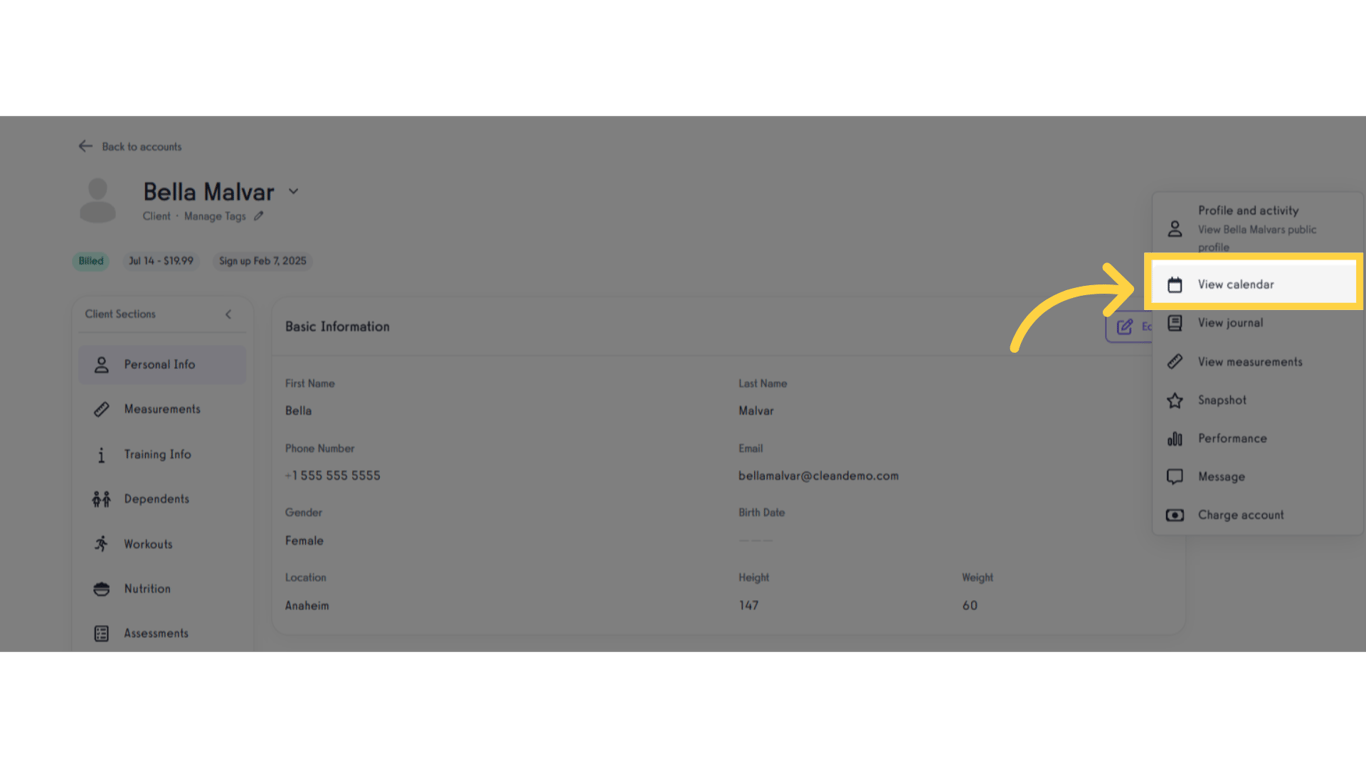 Click 'View calendar'.