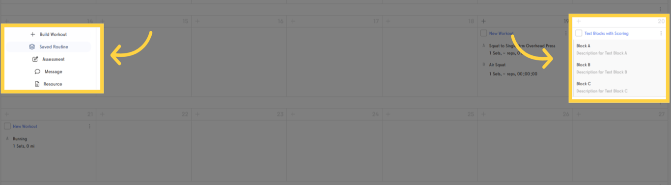 Customize the workout schedule.