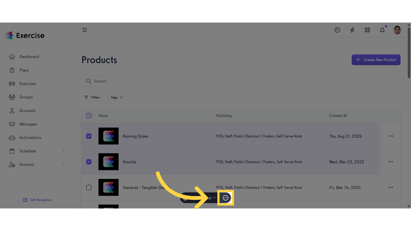 Click the three-dot menu