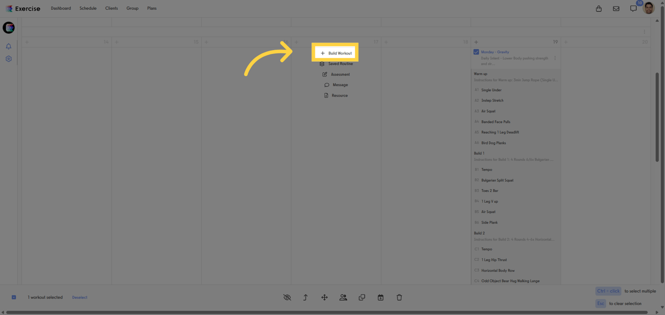 Creating Single Workouts.
