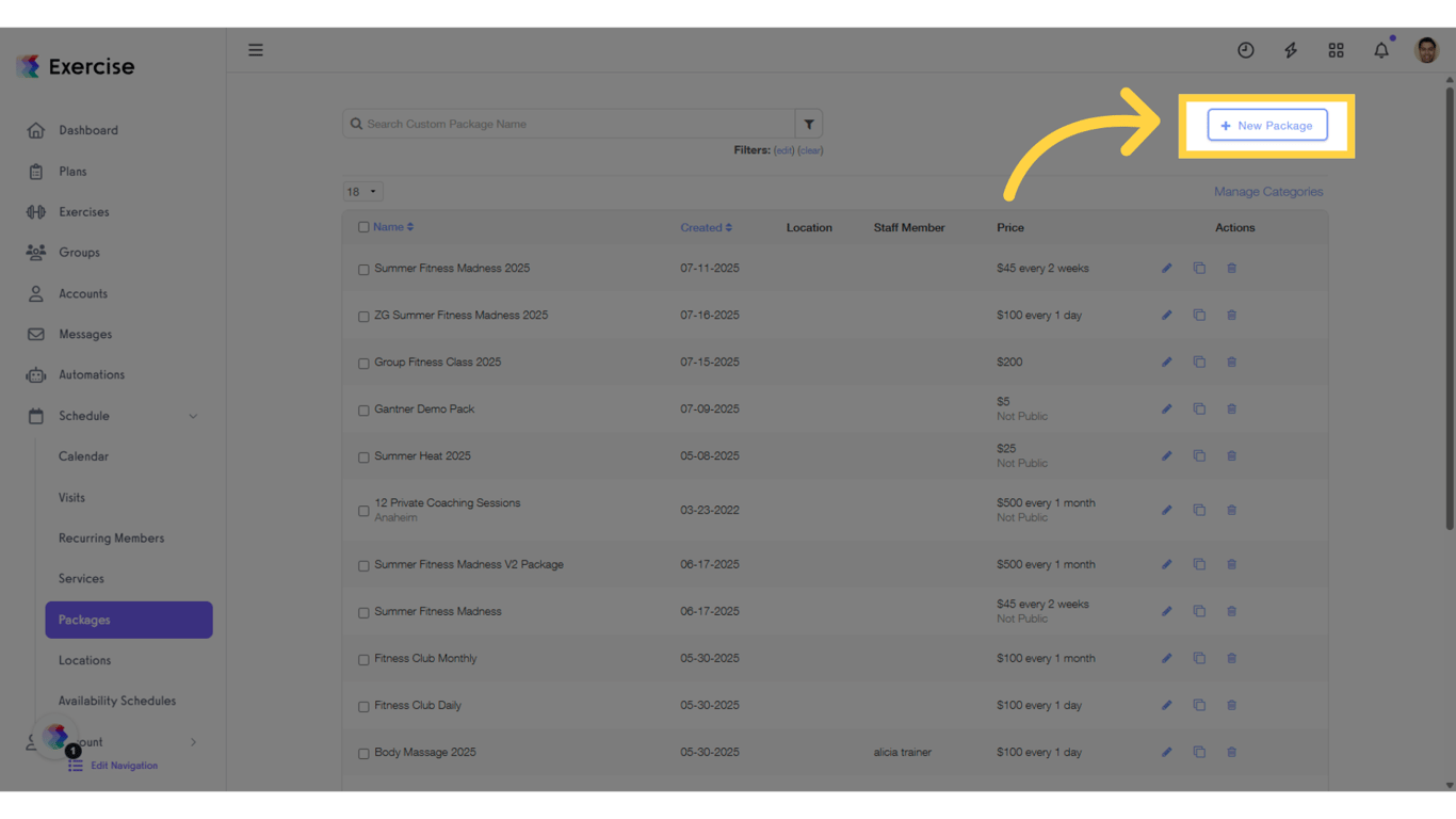 Click 'New Package.'