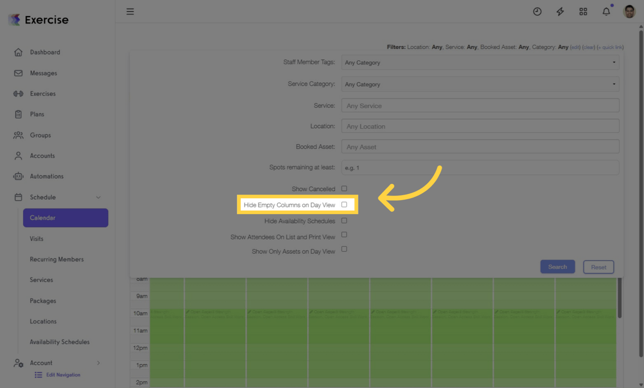 Enable the 'Hide Empty Columns on Day View' setting.