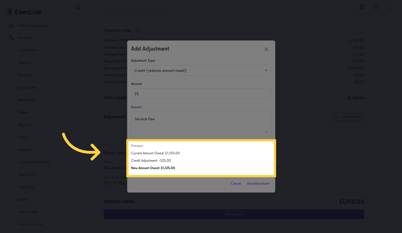 Review Adjustment Details