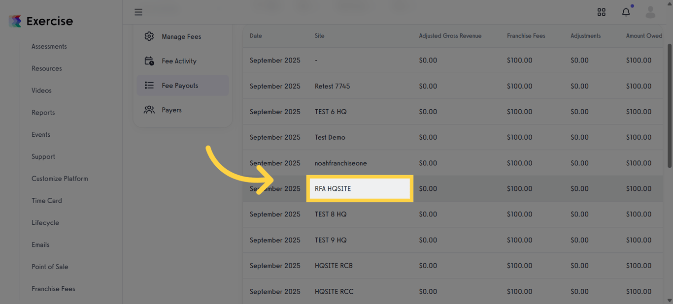 Select the Specific Platform Account.
