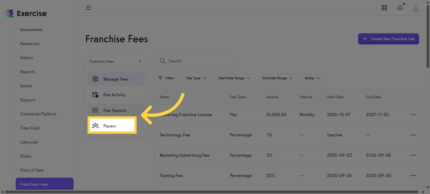 Open the Payers Tab.