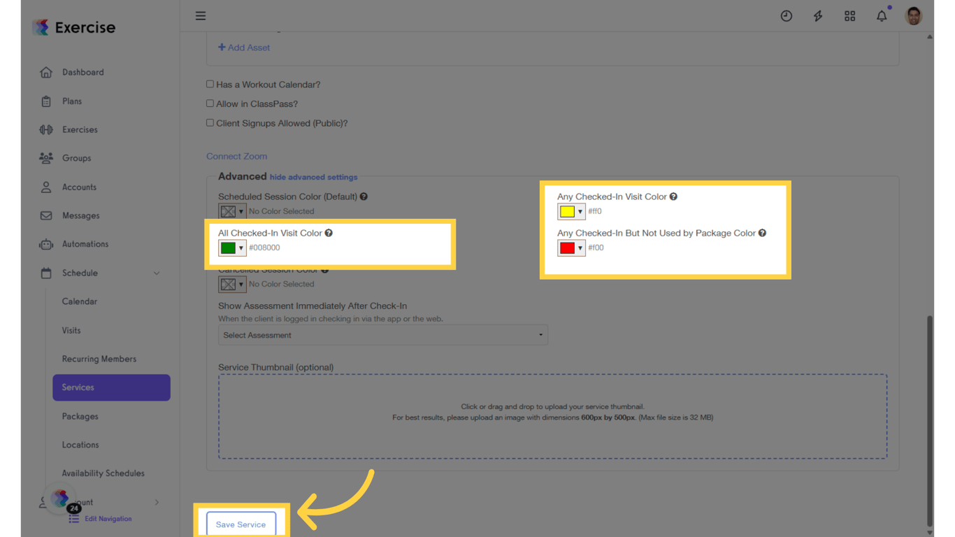 Click 'Save Service.'