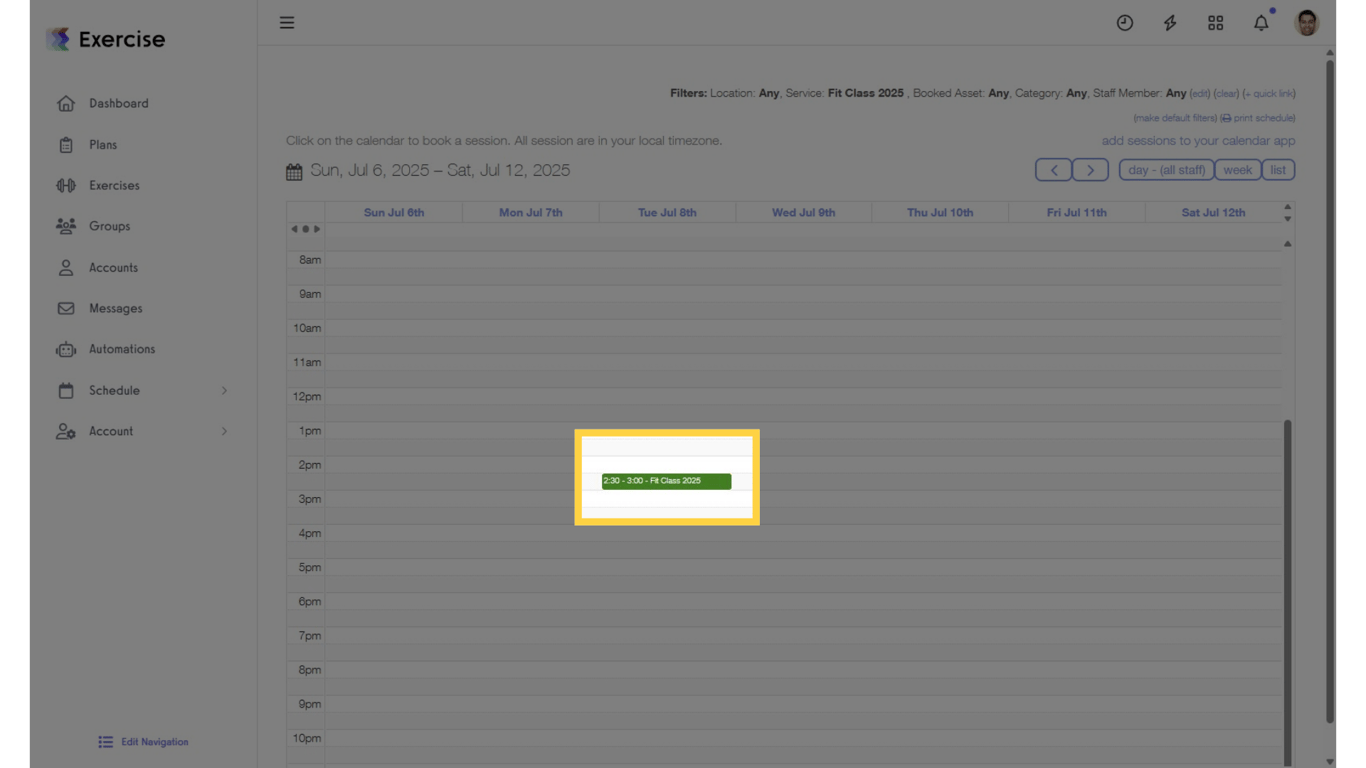 How the “All Checked-In Visit Color” Works (Example).