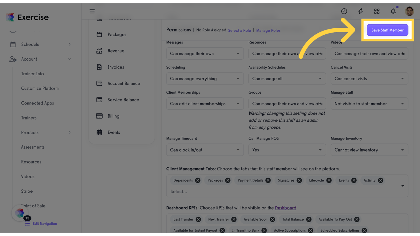 Click 'Save Staff Member'