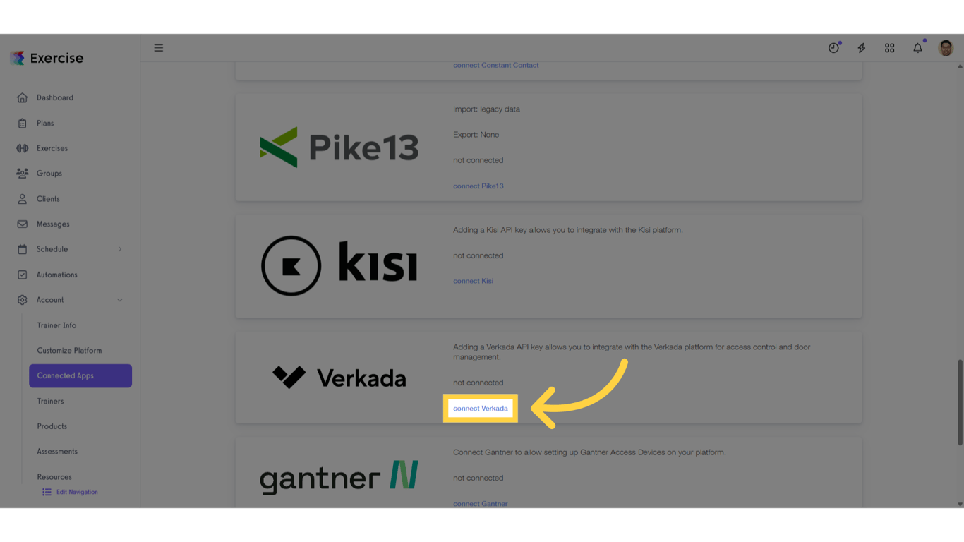 Click 'connect Verkada'.