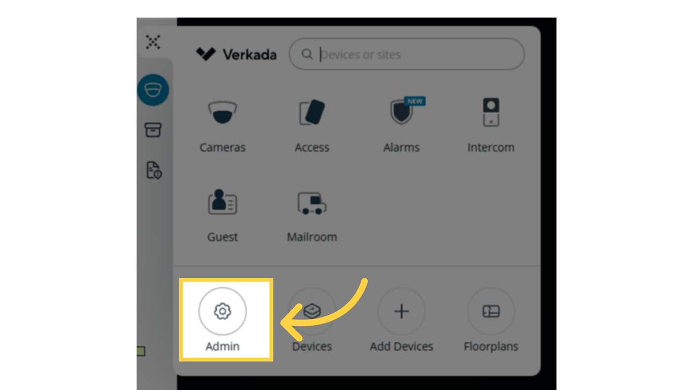Select 'Admin'.