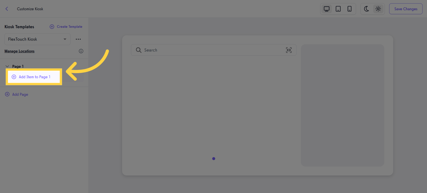 Add an Item to Page 1.