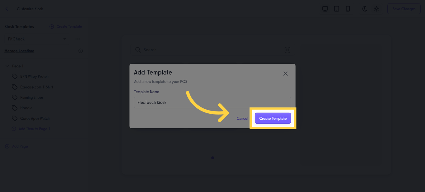 Confirm Template Creation.
