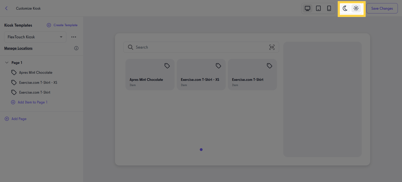 Select a Theme Mode.