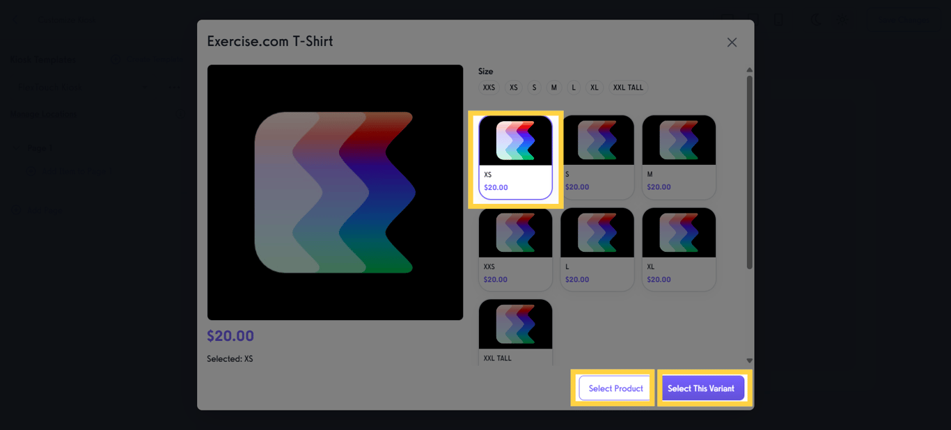 Select a Product or Variant.
