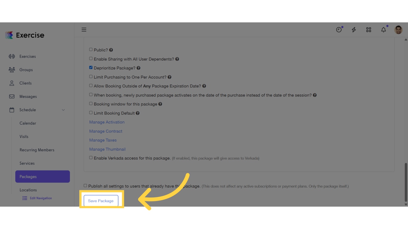 Click 'Save Package'