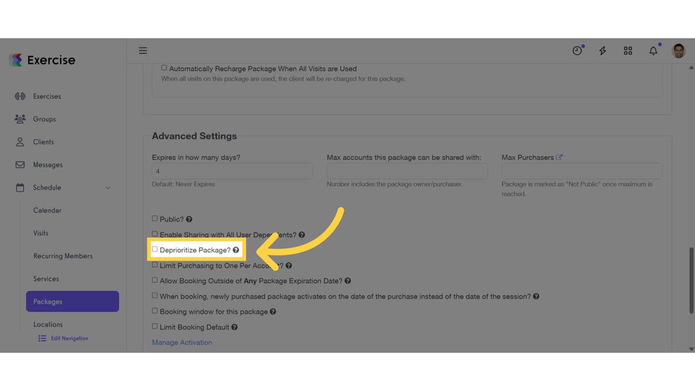 Click 'Deprioritize Package?'