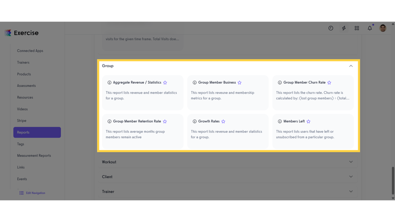 View Group Report Section