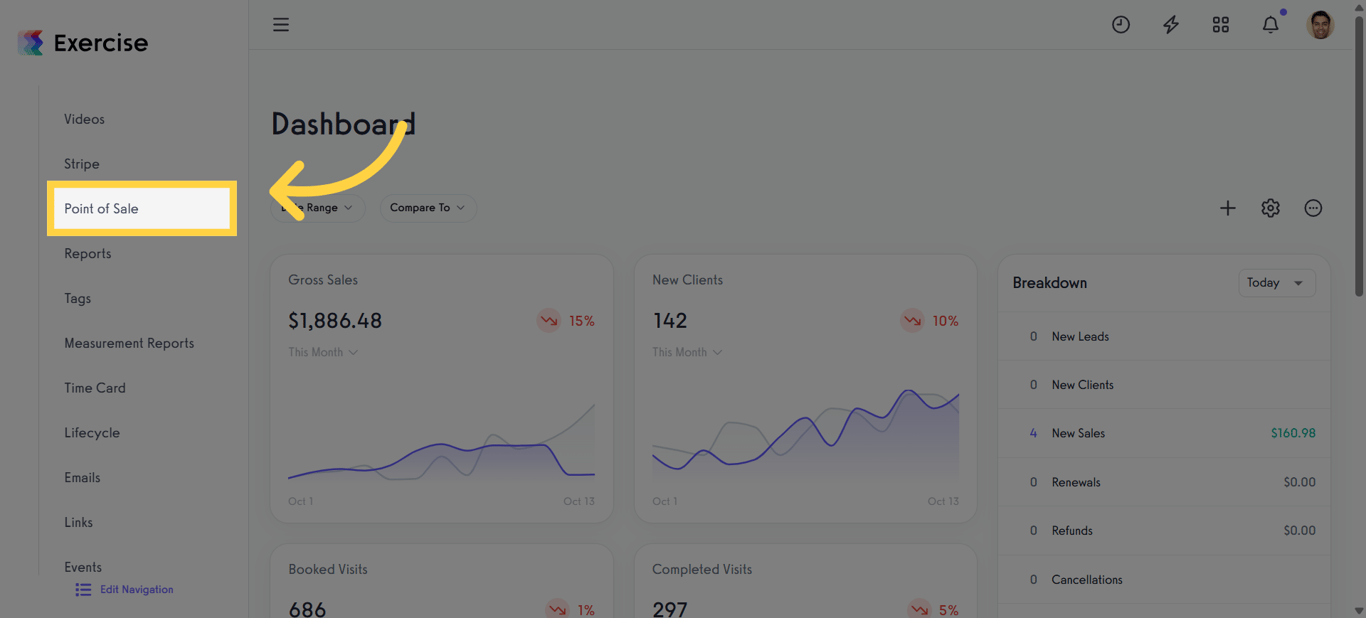 Select Point of Sale Option