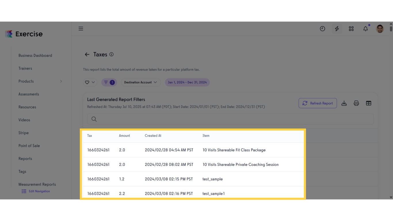 View the generated Report