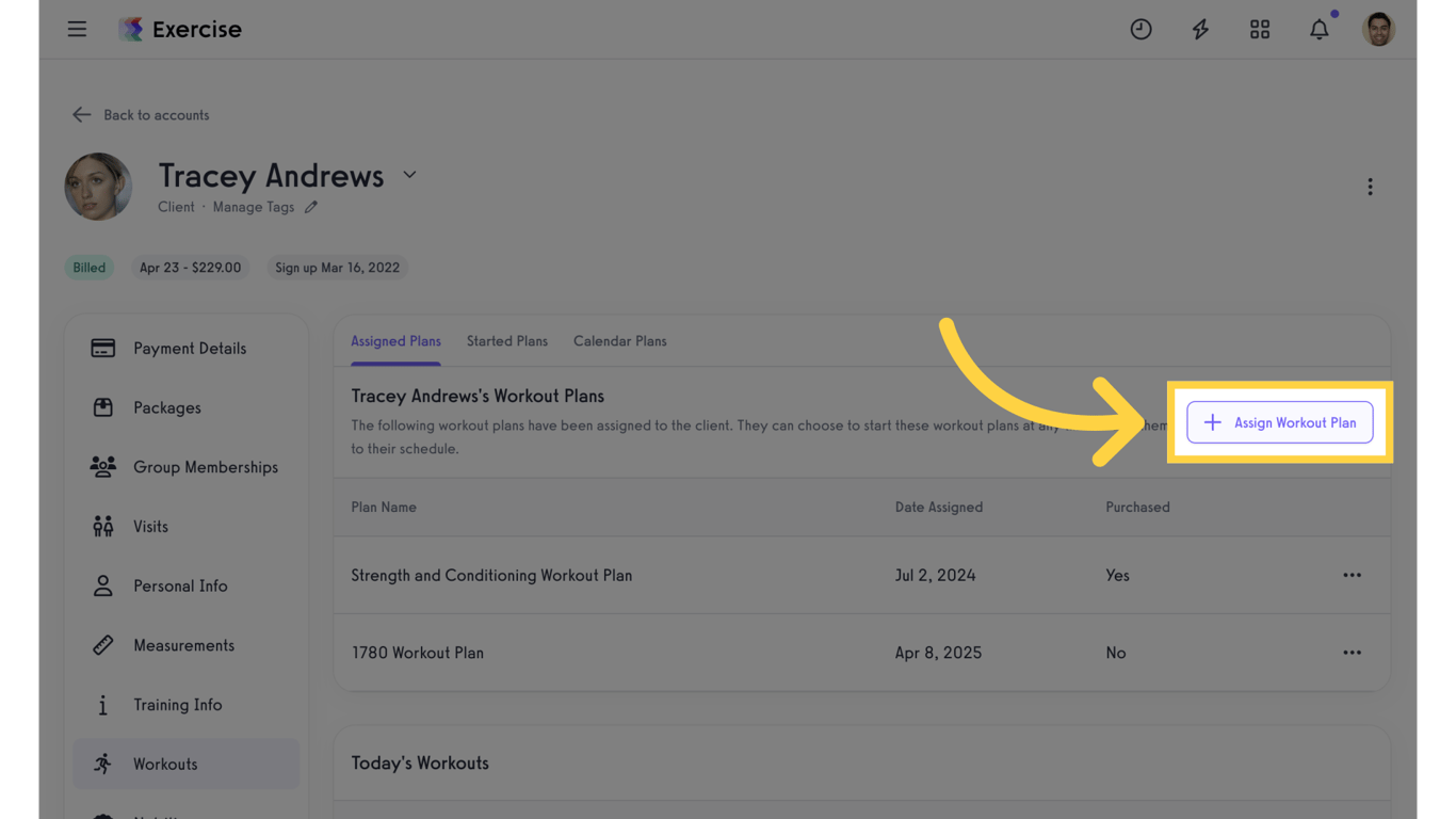 Assign Workout Plan