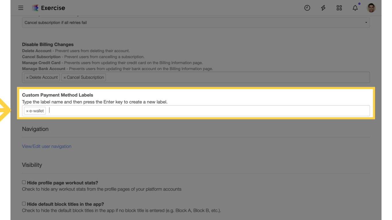 Custom Payment Method Labels
