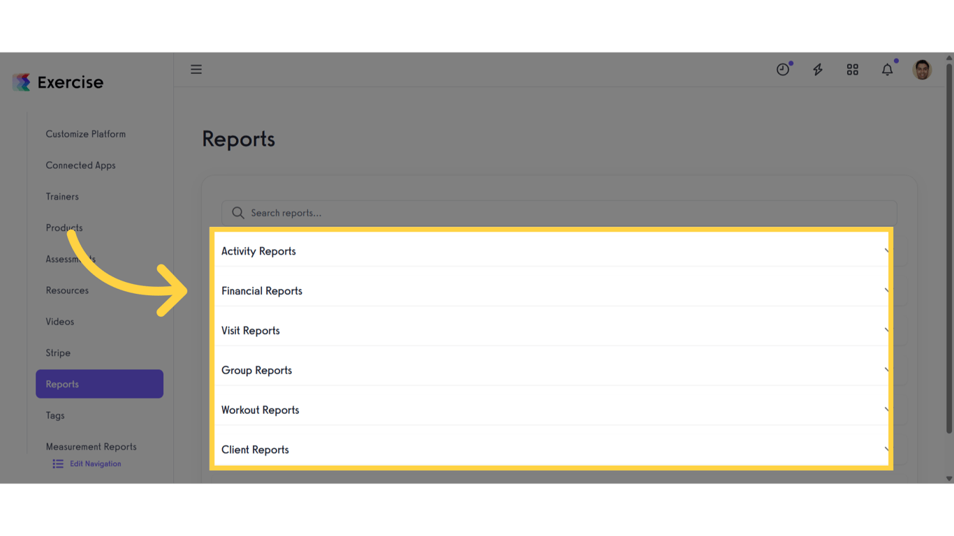 Select a Report Section