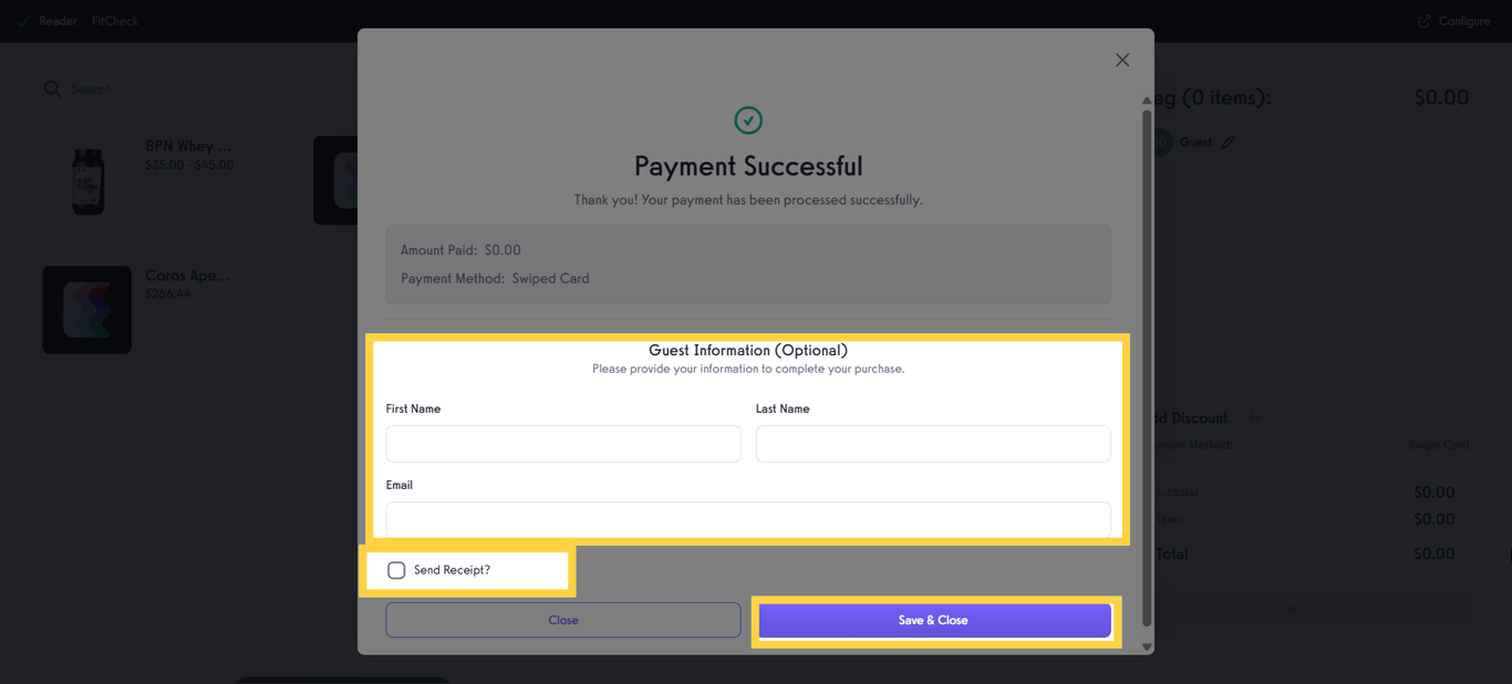 Enter Guest Information.