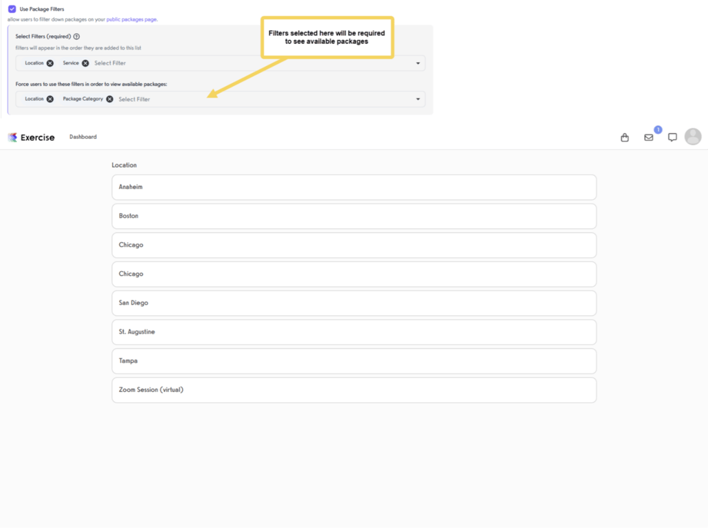 Package Filters Required