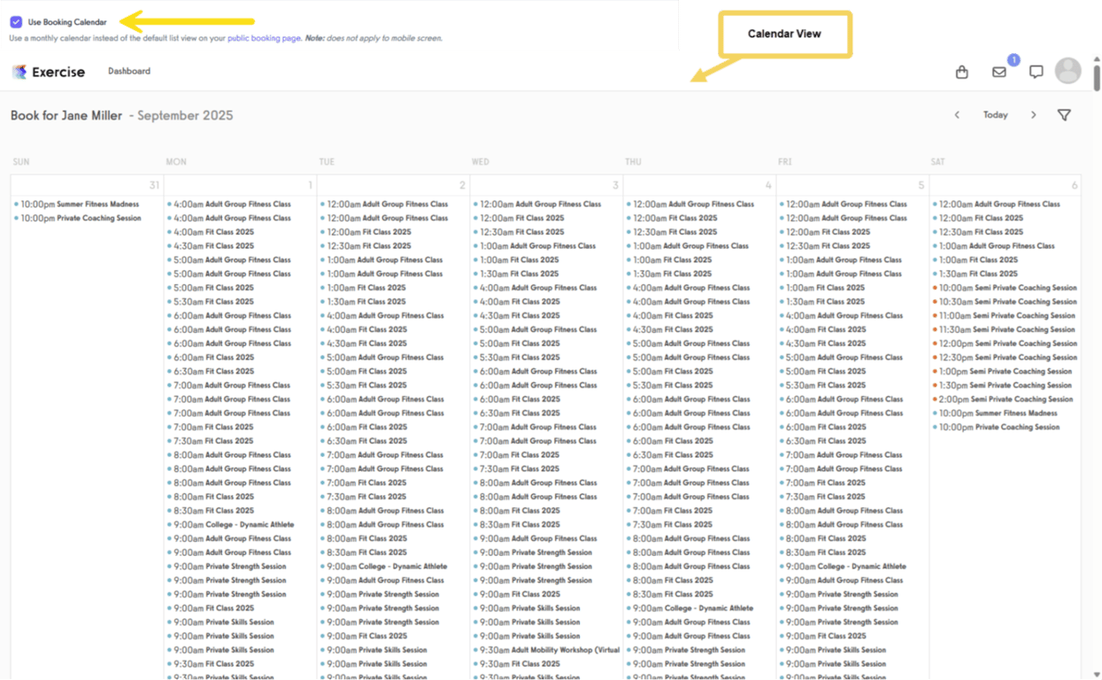 Booking Calendar View