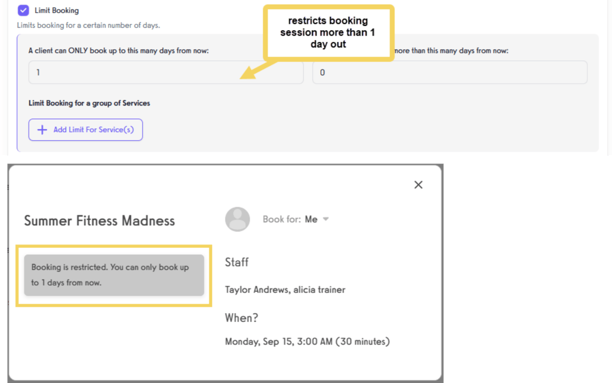 Book past the “x” days
