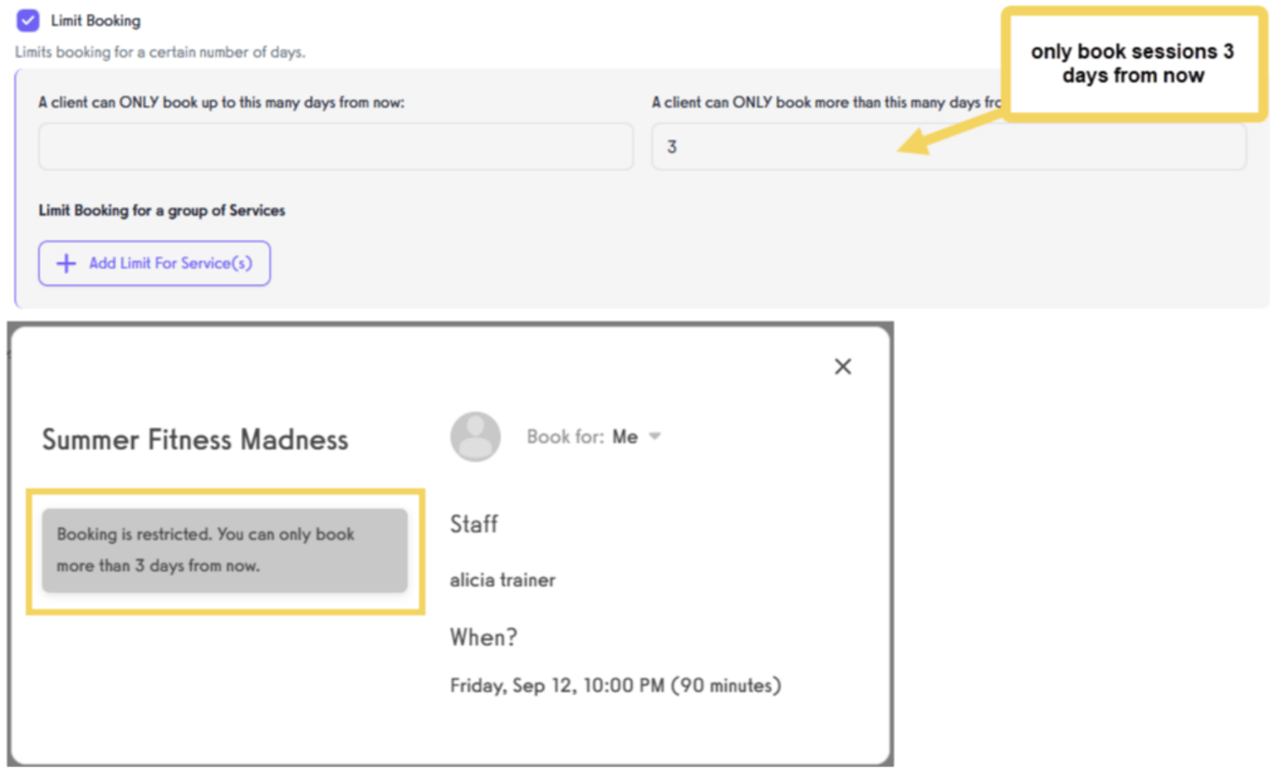 Book before the “x” days