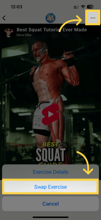 Swap Exercise menu screenshot