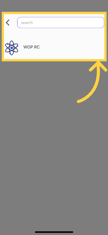 Workout selection screenshot