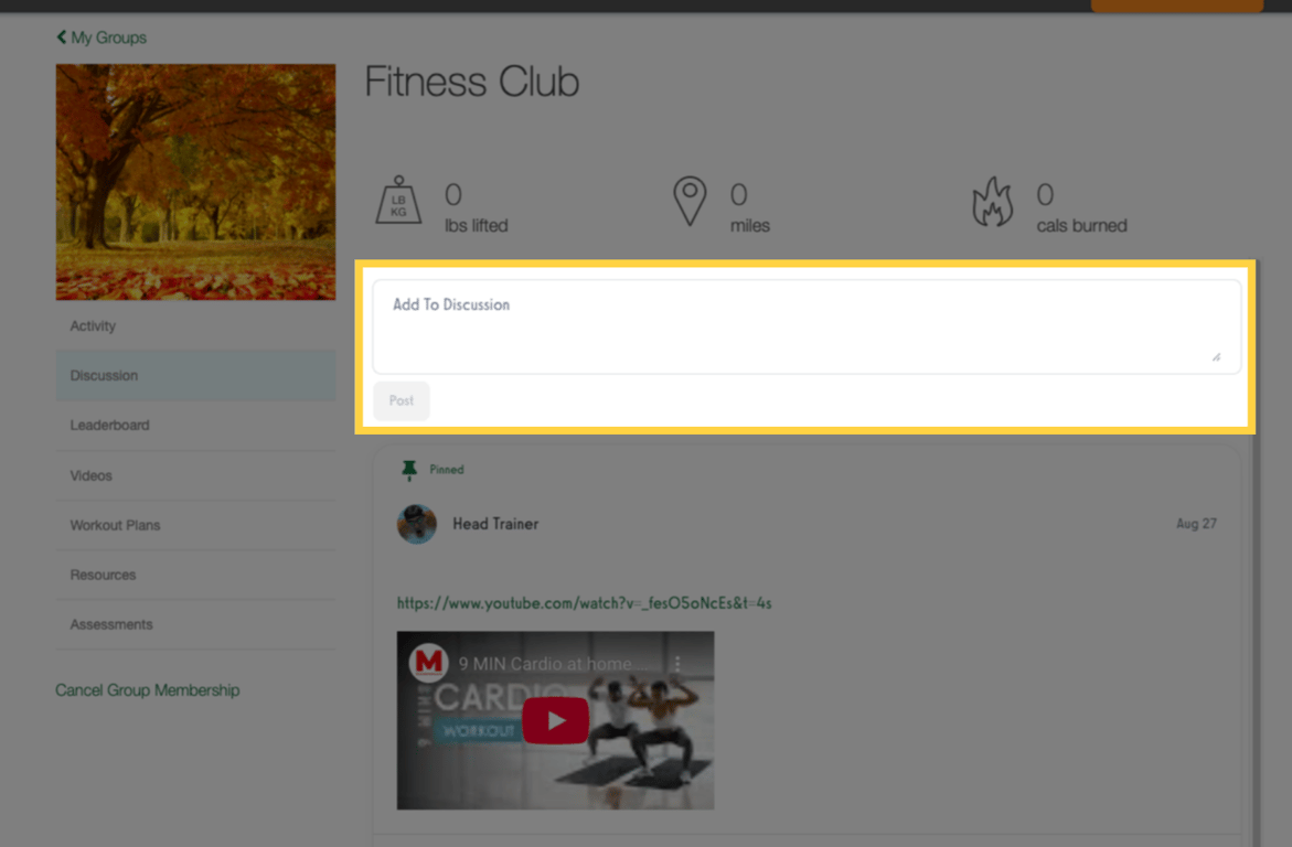 Non-admin members view