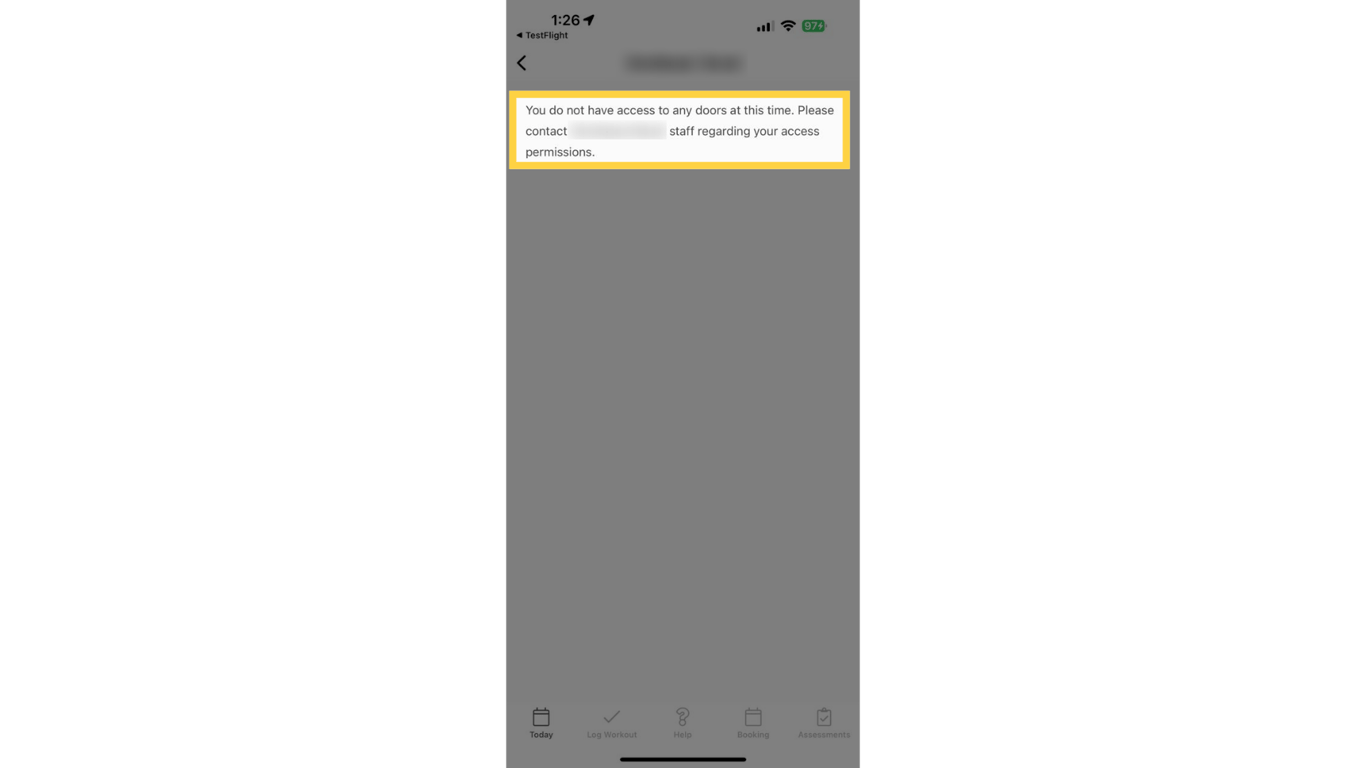 No Door Access Assigned.