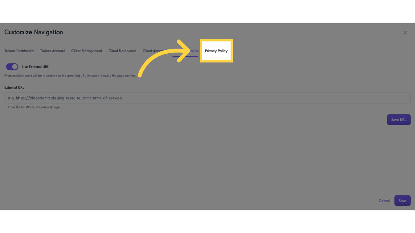 Click 'Privacy Policy'