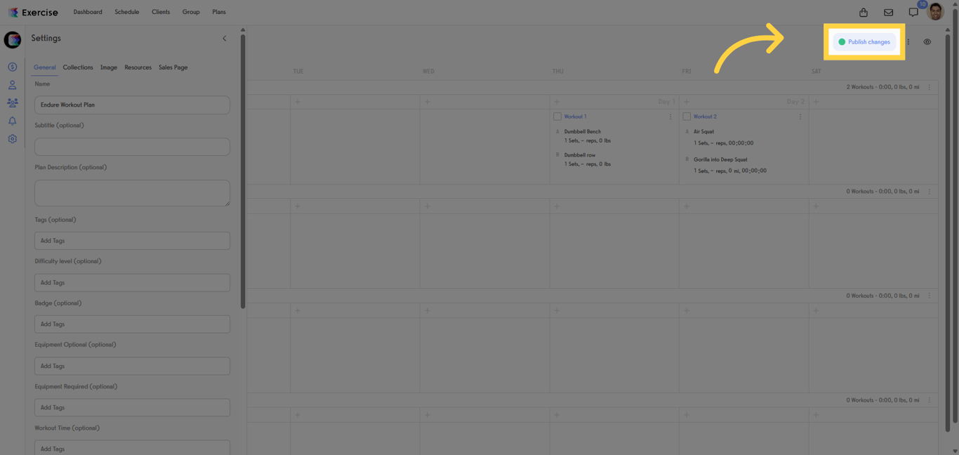 Click 'Publish changes'.