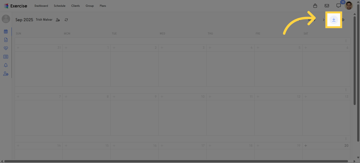 Click the import icon to open import options.