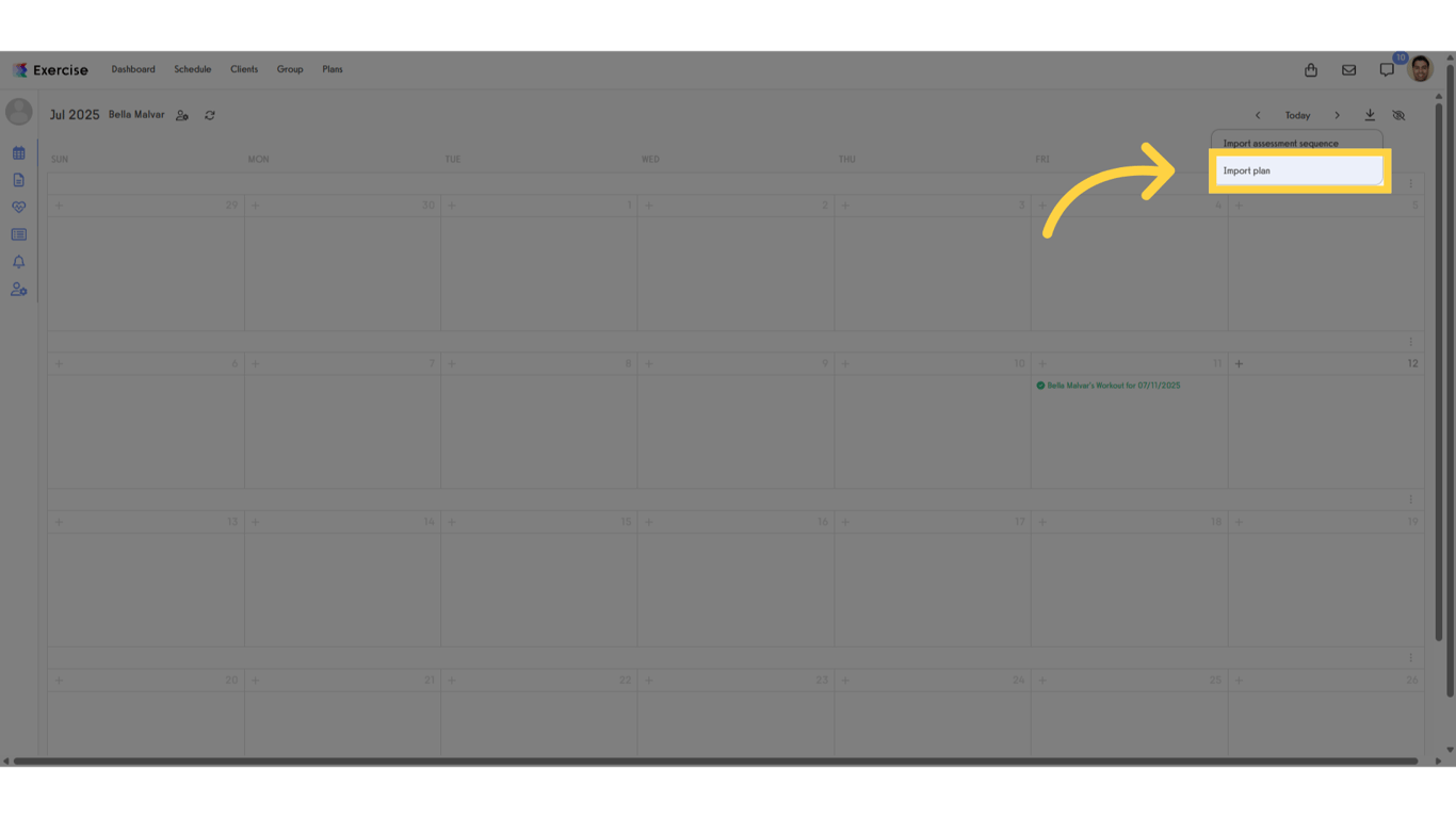 Click 'Import plan'.
