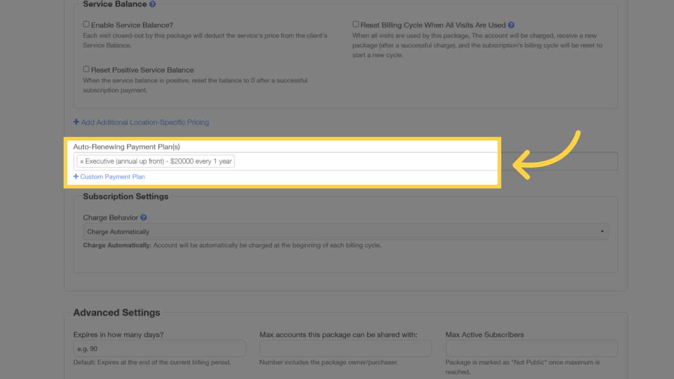 Preview the payment plan