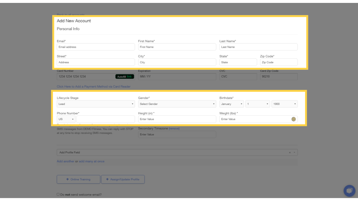 Complete the required fields.