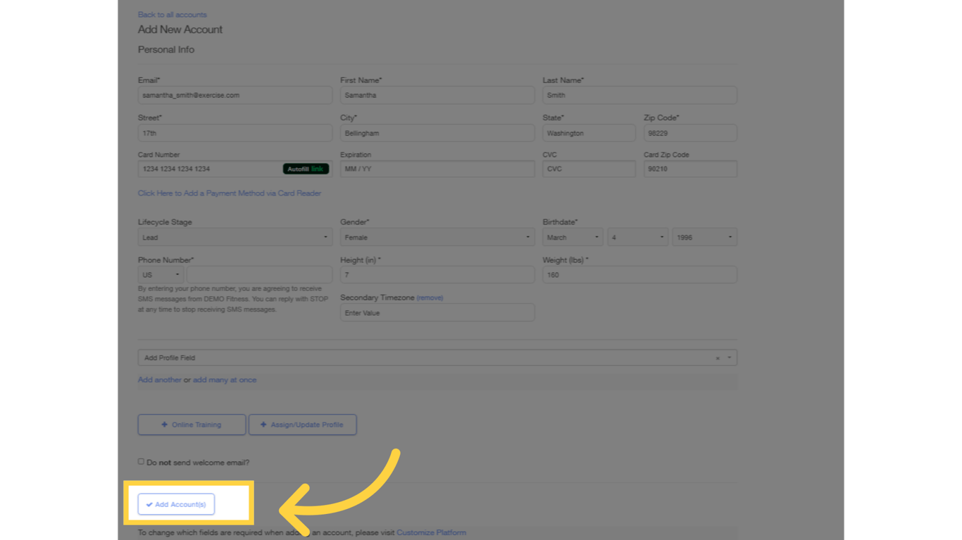 Click 'Add Account'.