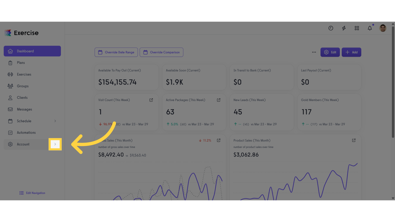 Click the arrow menu.